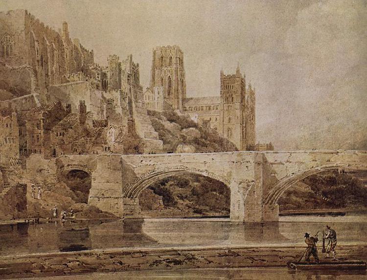 Thomas Girtin Die Kathedrale von Durham und die Brucke, vom Flub Wear aus gesehen oil painting image